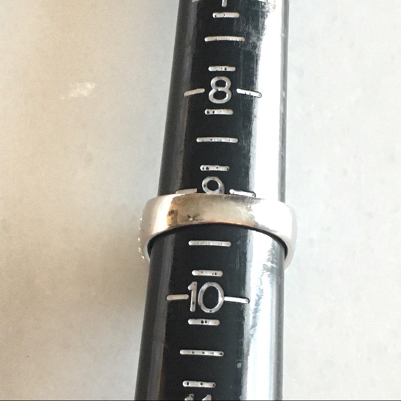 Graduated Ombré Pave Crystal Silver Ring 9 1/4 - Picture 6 of 7